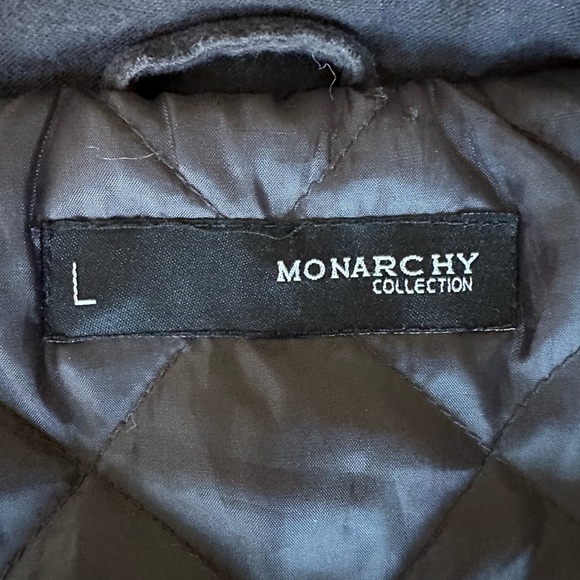 Monarchy Full Zip Jacket Large Black Long Sleeve Slim Fit Mens, Heavy, Preppy - Picture 10 of 13